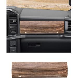 imageSavadicar Upper Glove Box Trim Cover for 2021Present Ford F150 Carbon Fiber Finish Dashboard Overlay Accent Interior Decorative AccessoriesWood Grain Finish
