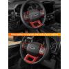 imageSavadicar Carbon Fiber Interior Accessories  Steering Wheel Trim Cover for Ford F150 2021present  Premium Texture Interior Decor Upgrade Option 1 PCRed Carbon Fiber