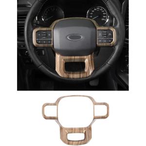 imageSavadicar Carbon Fiber Interior Accessories  Steering Wheel Trim Cover for Ford F150 2021present  Premium Texture Interior Decor Upgrade Option 1 PCWood Grain
