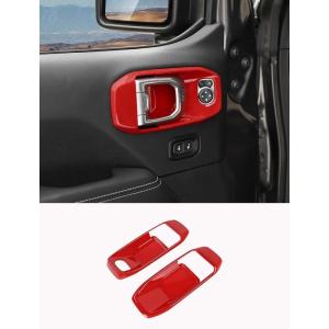 imageSavadicar Orange Interior Accessories  Door Inner Handles Trim Set for 2018Present Jeep Wrangler JL JLU 4XE amp Gladiator JT  Solid Color Interior Decor Upgrade Option 4PieceRed