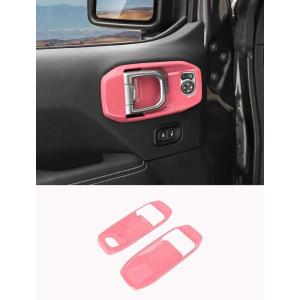 imageSavadicar Orange Interior Accessories  Door Inner Handles Trim Set for 2018Present Jeep Wrangler JL JLU 4XE amp Gladiator JT  Solid Color Interior Decor Upgrade Option 4PiecePink