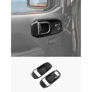 imageSavadicar Orange Interior Accessories  Door Inner Handles Trim Set for 2018Present Jeep Wrangler JL JLU 4XE amp Gladiator JT  Solid Color Interior Decor Upgrade Option 4PieceCarbon Fiber