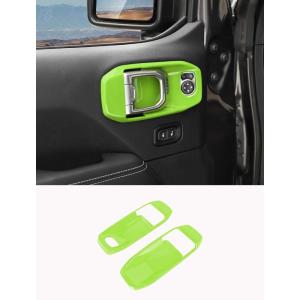 imageSavadicar Orange Interior Accessories  Door Inner Handles Trim Set for 2018Present Jeep Wrangler JL JLU 4XE amp Gladiator JT  Solid Color Interior Decor Upgrade Option 4PieceGreen