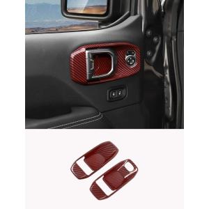imageSavadicar Orange Interior Accessories  Door Inner Handles Trim Set for 2018Present Jeep Wrangler JL JLU 4XE amp Gladiator JT  Solid Color Interior Decor Upgrade Option 4PieceRed Carbon Fiber