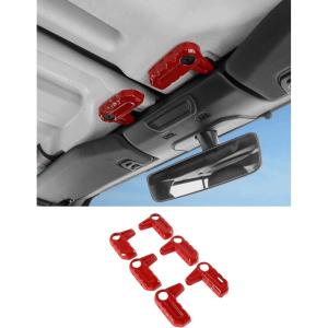 imageSavadicar Red Carbon Fiber Interior Accessories  Hardtop Latches Trim Cover for 2018Present Jeep Wrangler JL JLU 4XE amp Gladiator JT  Premium Texture Interior Decor Upgrade Option 6PieceRed