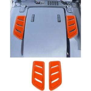 imageSavadicar 2Piece Green Hood Vent Trim Cover for Jeep Wrangler JL JLU 4xe amp Gladiator JT 2018Present  Exterior Decorative Upgrade AccessoriesOrange