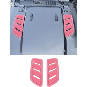 imageSavadicar 2Piece Green Hood Vent Trim Cover for Jeep Wrangler JL JLU 4xe amp Gladiator JT 2018Present  Exterior Decorative Upgrade AccessoriesPink