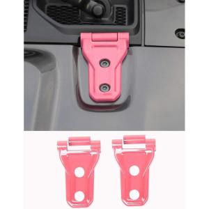 imageSavadicar 2Piece Pink Hood Hinge Trim Cover for Jeep Wrangler JL JLU 4xe amp Gladiator JT 2018Present  Exterior Decorative Upgrade AccessoriesPink