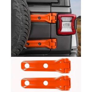 imageSavadicar 2Piece Pink Tailgate Hinge Trim Cover for Jeep Wrangler JL JLU 4xe amp Gladiator JT 2018Present  Exterior Rear Gate Hinge Accent Styling Easy Install Upgrade AccessoriesOrange