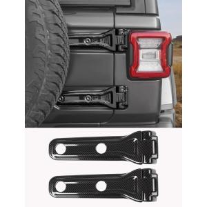 imageSavadicar 2Piece Pink Tailgate Hinge Trim Cover for Jeep Wrangler JL JLU 4xe amp Gladiator JT 2018Present  Exterior Rear Gate Hinge Accent Styling Easy Install Upgrade AccessoriesCarbon Fiber