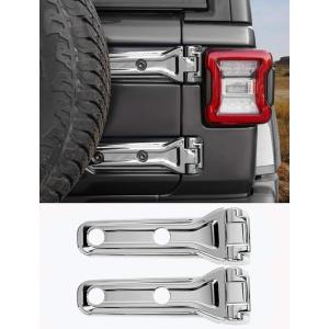 imageSavadicar 2Piece Pink Tailgate Hinge Trim Cover for Jeep Wrangler JL JLU 4xe amp Gladiator JT 2018Present  Exterior Rear Gate Hinge Accent Styling Easy Install Upgrade AccessoriesChrome