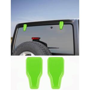 imageSavadicar 2Piece Pink Tailgate Window Hinge Trim Cover for Jeep Wrangler JL JLU 4xe amp Gladiator JT 2018Present  Exterior Tailgate Glass Hinge Accent Upgrade AccessoriesGreen