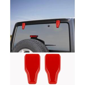 imageSavadicar 2Piece Pink Tailgate Window Hinge Trim Cover for Jeep Wrangler JL JLU 4xe amp Gladiator JT 2018Present  Exterior Tailgate Glass Hinge Accent Upgrade AccessoriesRed