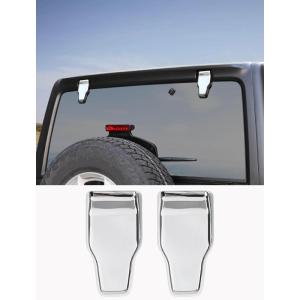 imageSavadicar 2Piece Pink Tailgate Window Hinge Trim Cover for Jeep Wrangler JL JLU 4xe amp Gladiator JT 2018Present  Exterior Tailgate Glass Hinge Accent Upgrade AccessoriesChrome