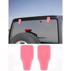 imageSavadicar 2Piece Pink Tailgate Window Hinge Trim Cover for Jeep Wrangler JL JLU 4xe amp Gladiator JT 2018Present  Exterior Tailgate Glass Hinge Accent Upgrade AccessoriesPink