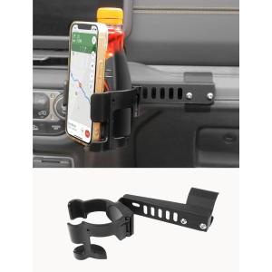 imageSavadicar 2in1 Phone Mount amp Drink Holder for 2024 Jeep Wrangler JL amp Gladiator JT  Effortlessly Store Your Cellphone and Beverage Interior Accessories Black2in1