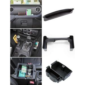 imageSavadicar 3 Pack Interior Storage Organizer Kits for 20182023 Jeep Wrangler JL JLU 4XE amp Gladiator JT Maximize Incar Storage Space with ABS Container Accessories in Black