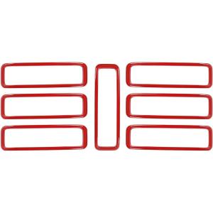 imageSavadicar 7Piece Blue Cowl Drain Hole Trim for Jeep Wrangler JL JLU 4xe amp Gladiator JT 2018Present  Cowl Vent Bezel Accent Exterior Styling Upgrade AccessoriesRed