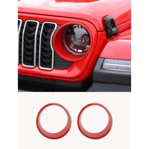 imageSavadicar Headlight Covers for 2024 Jeep Wrangler JL amp Gladiator JT  Personalize Your Vehicle Appearance with Headlamps Bezels Exterior Trim Accessories BlackRed