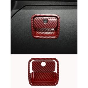 imageSavadicar Pink Interior Accessories  Glove Box Switch Trim for 2018Present Jeep Wrangler JL JLU 4XE amp Gladiator JT  Solid Color Interior Decor Upgrade Option 2PieceRed Carbon Fiber