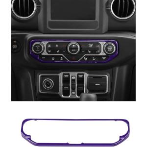 imageSavadicar Pink Interior Accessories  Infotainment HVAC Climate Control Panel Bezel Trim for 20182023 Jeep Wrangler JL JLU 4XE amp Gladiator JT  Solid Color Interior Decor Upgrade Option 1 PCPurple