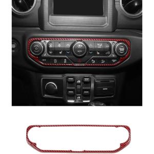 imageSavadicar Pink Interior Accessories  Infotainment HVAC Climate Control Panel Bezel Trim for 20182023 Jeep Wrangler JL JLU 4XE amp Gladiator JT  Solid Color Interior Decor Upgrade Option 1 PCRed Carbon Fiber