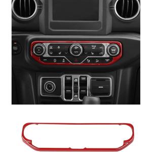 imageSavadicar Pink Interior Accessories  Infotainment HVAC Climate Control Panel Bezel Trim for 20182023 Jeep Wrangler JL JLU 4XE amp Gladiator JT  Solid Color Interior Decor Upgrade Option 1 PCRed