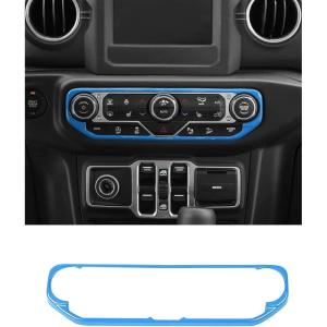 imageSavadicar Pink Interior Accessories  Infotainment HVAC Climate Control Panel Bezel Trim for 20182023 Jeep Wrangler JL JLU 4XE amp Gladiator JT  Solid Color Interior Decor Upgrade Option 1 PCSky Blue