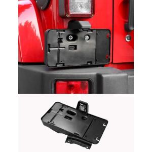 imageSavadicar Rear License Plate Frame Durable ABS License Plate Holder Bracket Compatible with 20072018 Jeep Wrangler JK JKU Exterior Accessories 1 PC Black