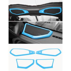 imageSavadicar Red Interior Trim Kit for 2024 Jeep Wrangler JL amp Gladiator JT  4 Pcs Decor Cover Set for Front Dash Speakers and Soundbar Stylish Accessories for an UpgradeSky Blue