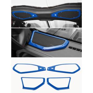 imageSavadicar Red Interior Trim Kit for 2024 Jeep Wrangler JL amp Gladiator JT  4 Pcs Decor Cover Set for Front Dash Speakers and Soundbar Stylish Accessories for an UpgradeBlue