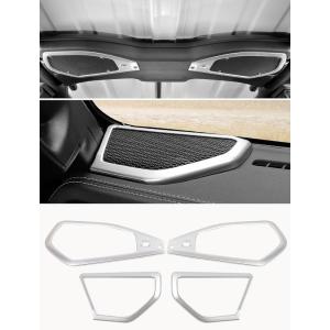 imageSavadicar Red Interior Trim Kit for 2024 Jeep Wrangler JL amp Gladiator JT  4 Pcs Decor Cover Set for Front Dash Speakers and Soundbar Stylish Accessories for an UpgradeSliver