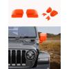 imageSavadicar 2Piece Pink Side Mirror Cover Trim Set for Jeep Wrangler JL JLU 4xe amp Gladiator JT 2018Present  Fits Mirrors Without Puddle Lights Exterior Styling AccessoriesOrange