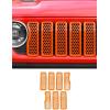 imageSavadicar Front Grill Inserts for 2024 Jeep Wrangler JL JLU 4XE amp Gladiator JT  Elevate Your Wranglers Aesthetics with Front Grille Cover Guard Exterior Trim Accessories 7 PCs OrangeMesh