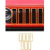 imageSavadicar Front Grill Inserts for 2024 Jeep Wrangler JL JLU 4XE amp Gladiator JT  Elevate Your Wranglers Aesthetics with Front Grille Cover Guard Exterior Trim Accessories 7 PCs OrangeStandard