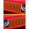 imageSavadicar Front Grill Inserts for 2024 Jeep Wrangler JL JLU 4XE amp Gladiator JT  Elevate Your Wranglers Aesthetics with Front Grille Cover Guard Exterior Trim Accessories 7 PCs OrangeMesh