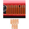 imageSavadicar Front Grill Inserts for 2024 Jeep Wrangler JL JLU 4XE amp Gladiator JT  Elevate Your Wranglers Aesthetics with Front Grille Cover Guard Exterior Trim Accessories 7 PCs OrangeCamera Slot