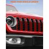 imageSavadicar Front Grill Inserts for 2024 Jeep Wrangler JL JLU 4XE amp Gladiator JT  Elevate Your Wranglers Aesthetics with Front Grille Cover Guard Exterior Trim Accessories 7 PCs OrangeStandard