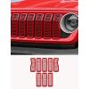 imageSavadicar Front Grill Inserts for 2024 Jeep Wrangler JL JLU 4XE amp Gladiator JT  Elevate Your Wranglers Aesthetics with Front Grille Cover Guard Exterior Trim Accessories 7 PCs OrangeMesh
