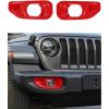 imageSavadicar 2Piece Red Fog Light Trim Cover for Jeep Wrangler JL JLU 4xe amp Gladiator JT 2018Present  Exterior Styling Upgrade AccessoriesRed