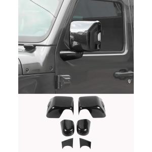imageSavadicar 2Piece Pink Side Mirror Cover Trim Set for Jeep Wrangler JL JLU 4xe amp Gladiator JT 2018Present  Fits Mirrors Without Puddle Lights Exterior Styling AccessoriesCarbon Fiber