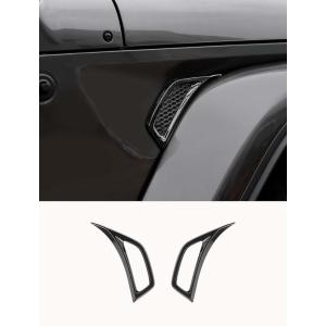 imageSavadicar 2Piece Red Fender Side Vent Accent Trim for Jeep Wrangler JL JLU 4xe amp Gladiator JT 2018Present  Exterior Decorative Upgrade AccessoriesCarbon Fiber