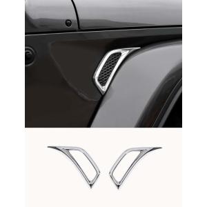 imageSavadicar 2Piece Red Fender Side Vent Accent Trim for Jeep Wrangler JL JLU 4xe amp Gladiator JT 2018Present  Exterior Decorative Upgrade AccessoriesChrome