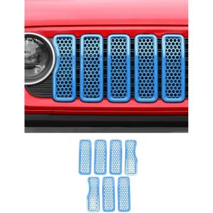 imageSavadicar Front Grill Inserts for 2024 Jeep Wrangler JL JLU 4XE amp Gladiator JT  Elevate Your Wranglers Aesthetics with Front Grille Cover Guard Exterior Trim Accessories 7 PCs OrangeStandard