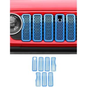 imageSavadicar Front Grill Inserts for 2024 Jeep Wrangler JL JLU 4XE amp Gladiator JT  Elevate Your Wranglers Aesthetics with Front Grille Cover Guard Exterior Trim Accessories 7 PCs OrangeCamera Slot