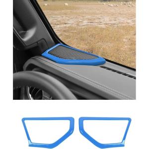 imageSavadicar Red Carbon Fiber Interior Accessories  Dashboard Speaker Trim Cover for 2018Present Jeep Wrangler JL JLU 4XE amp Gladiator JT  Premium Texture Interior Decor Upgrade Option 2PieceSky Blue