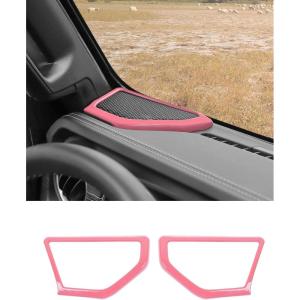 imageSavadicar Red Carbon Fiber Interior Accessories  Dashboard Speaker Trim Cover for 2018Present Jeep Wrangler JL JLU 4XE amp Gladiator JT  Premium Texture Interior Decor Upgrade Option 2PiecePink