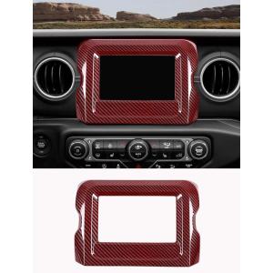 imageSavadicar Red Interior Accessories  7 Inch Touchscreen Panel Trim Cover for 20182023 Jeep Wrangler JL JLU 4XE amp Gladiator JT  Solid Color Interior Decor Upgrade Option 1PieceRed Carbon Fiber