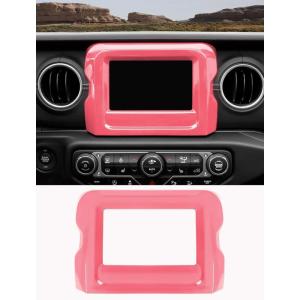imageSavadicar Red Interior Accessories  7 Inch Touchscreen Panel Trim Cover for 20182023 Jeep Wrangler JL JLU 4XE amp Gladiator JT  Solid Color Interior Decor Upgrade Option 1PiecePink