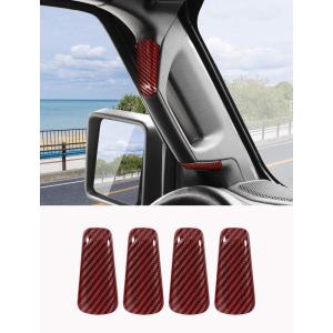 imageSavadicar Purple Interior Accessories  A amp B Pillar Grab Bar Handles Trim Set for 20182023 Jeep Wrangler JL JLU 4XE amp Gladiator JT  Solid Color Interior Decor Upgrade Option 8PieceRed Carbon Fiber